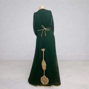 Takchita verte avec ornements dorés