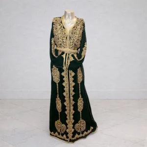 Takchita verte avec ornements dorés