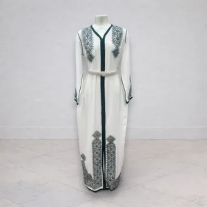 Caftan blanc et vert