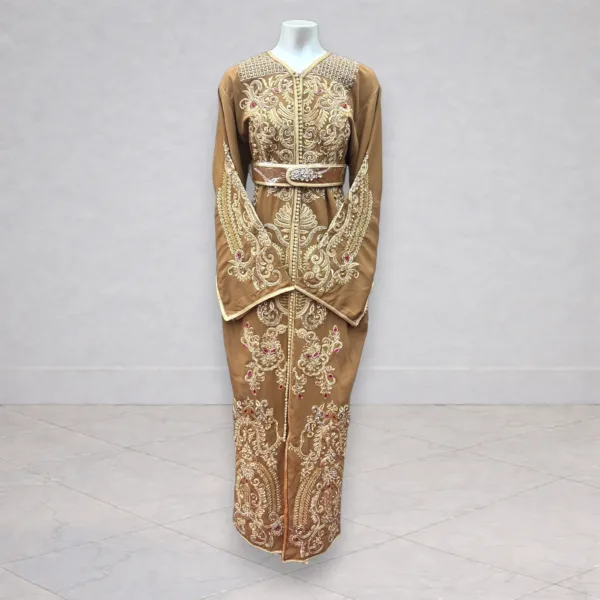 Caftan marron coupe sirène