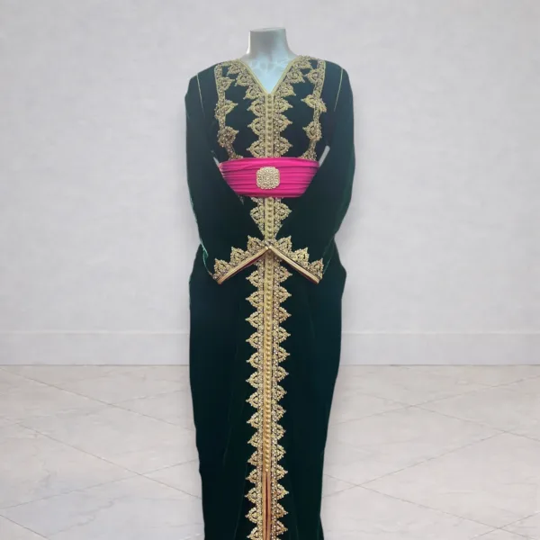 Caftan vert en velours