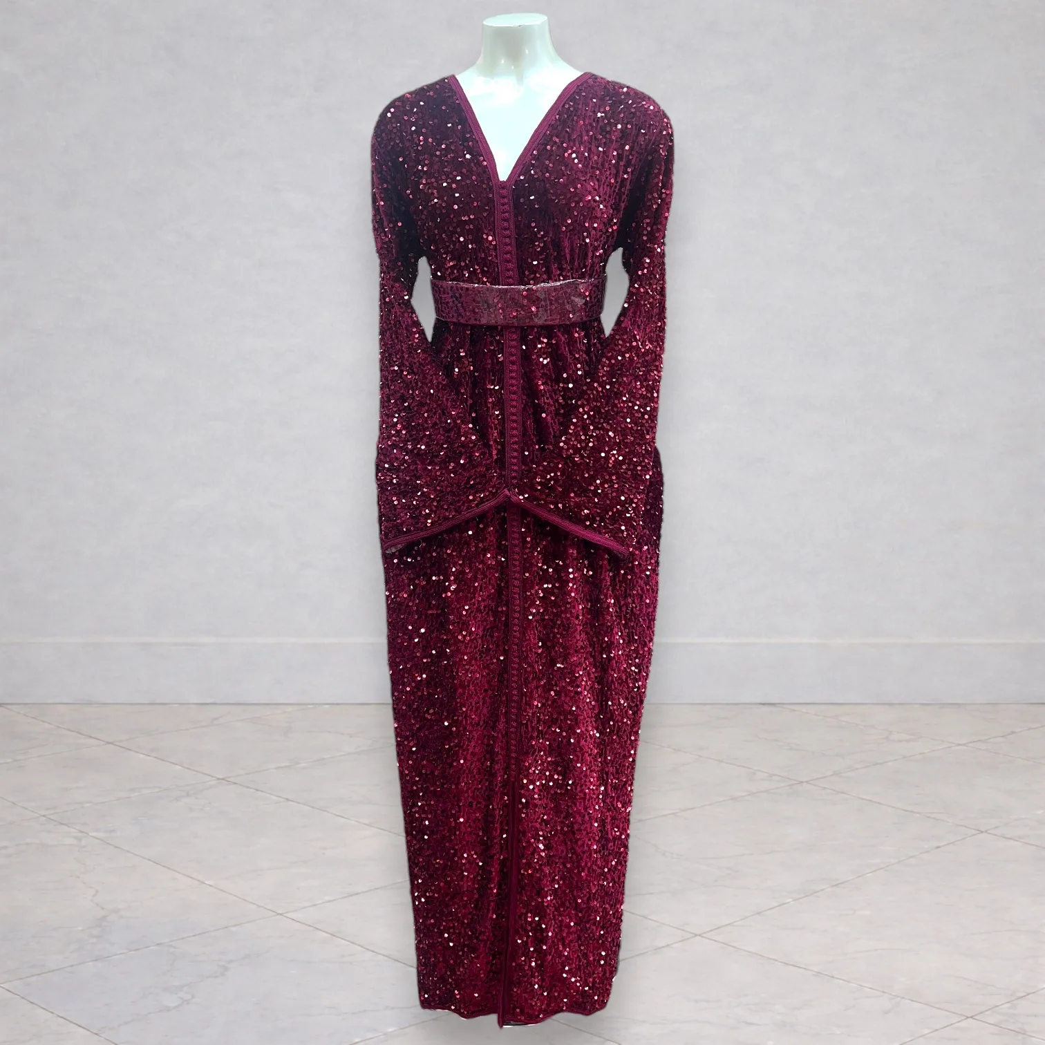 caftan-sequin-rouge