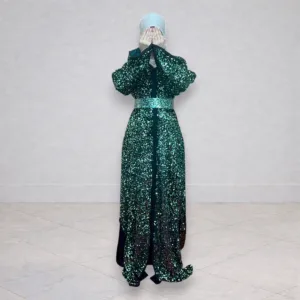 Caftan vert en sequins