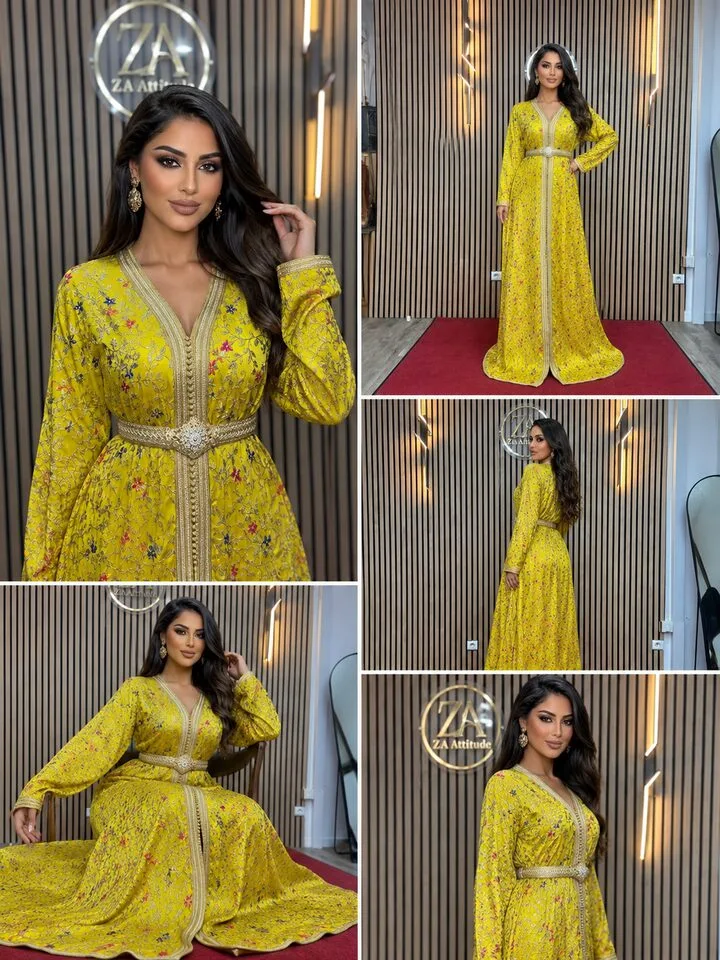 Takchita jaune brodée