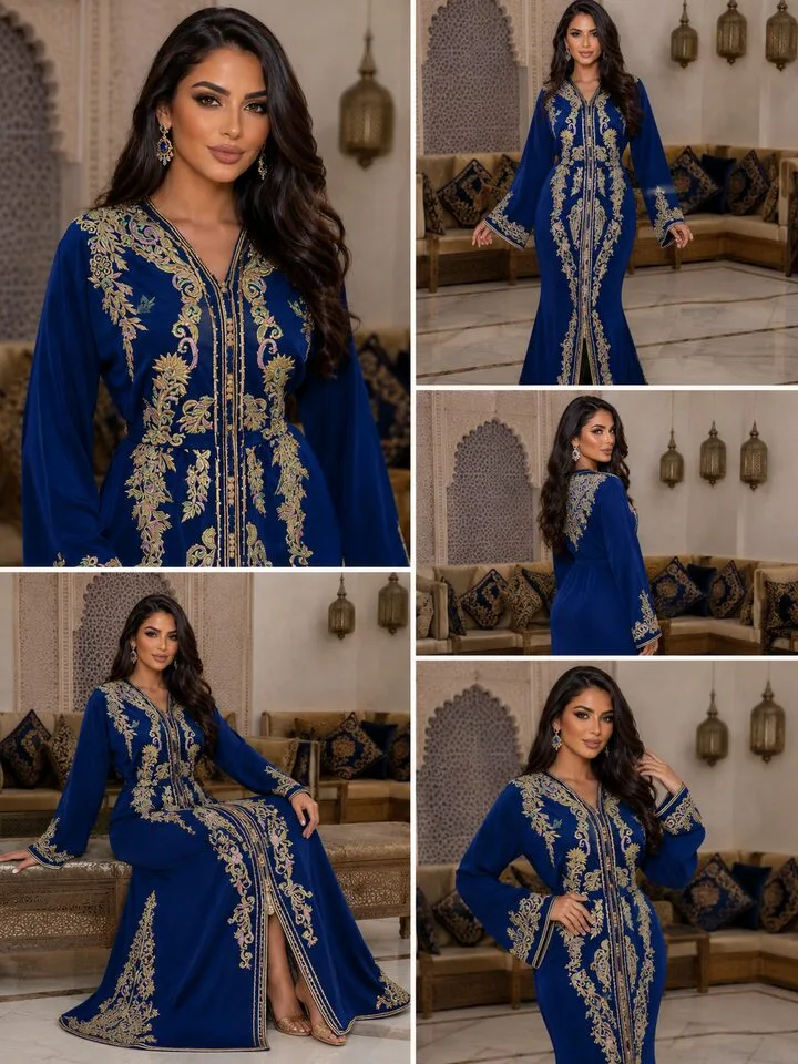 Caftan bleu coupe sirène